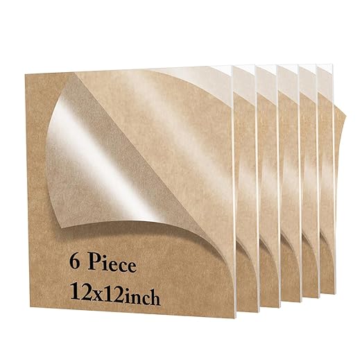 6 Pieces12x12 Plexiglass Sheet, 1/8”Thick Clear Acrylic Sheet, by Lesnlok