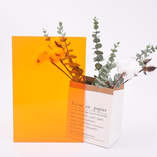6 PCS Orange Transparent Cast Acrylic Sheets 8" x 12" x 0.118", Plexiglass - Image 6