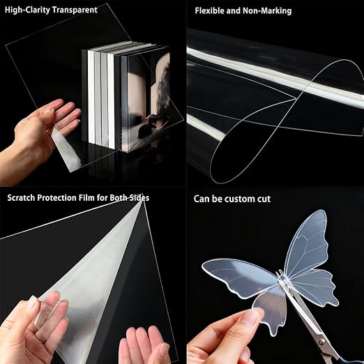 20PCS Clear Plastic Sheet, A4 PVC Flexible Plastic Board Transparent Acrylic - Image 6