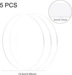 BENECREAT 5PCS 5 Inch Clear Acrylic Sheet Round Circle Dis Acrylic Sheet - Image 2