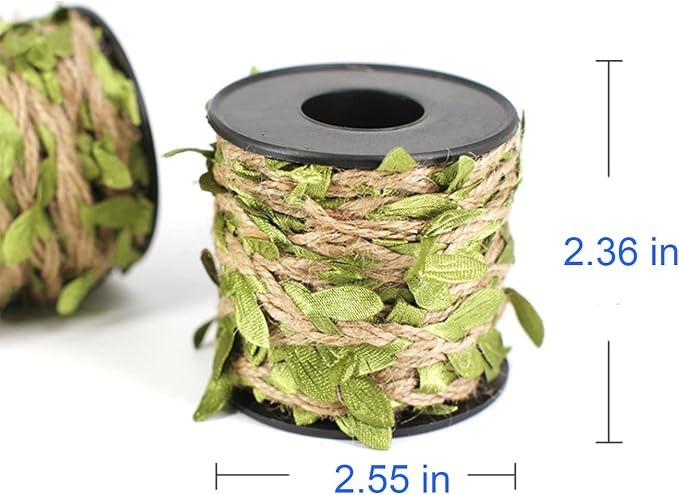 33 feet Natural Twine Red Leaf Jute 3ply 2MM Rope Hemp Burlap Ribbon String - Image 2