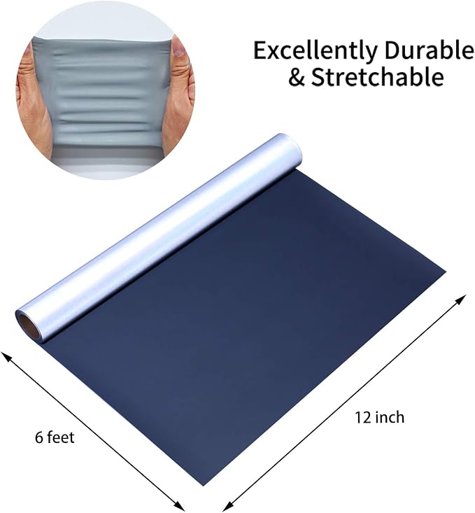 Reflective Vinyl Heat Transfer Vinyl Rolls Silver 12in x 6ft Reflective Iron on - Image 3