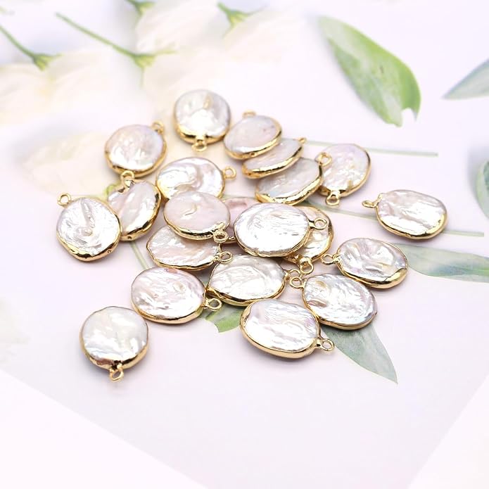5 Pcs Natural Pearl Pendants Irregular Freshwater Pearl Pendant Charms - Image 5