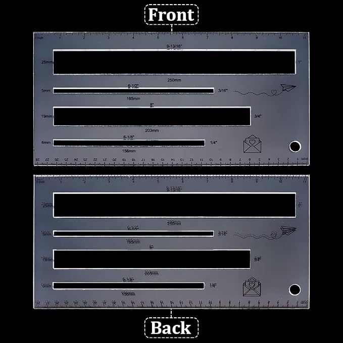BENECREAT 4 Sizes Measurement Shipping Guide, Acrylic Mail Measurement Ruler - Image 6