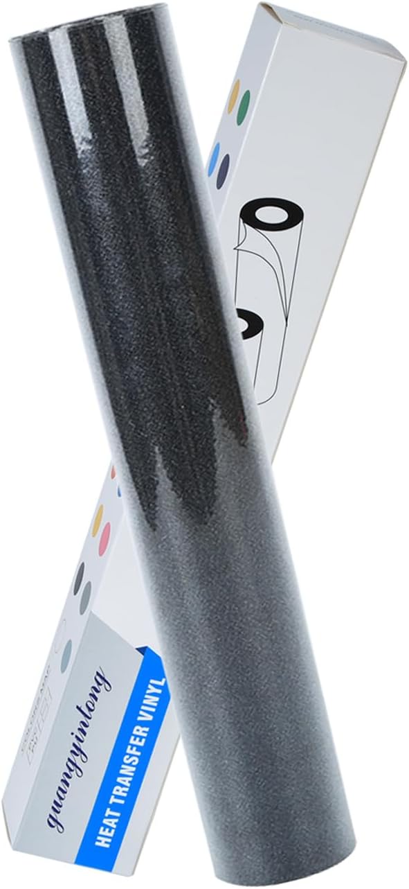 guangyintong Heat Transfer Vinyl Glitter Black HTV Rolls, Glitter Black HTV by guangyintong