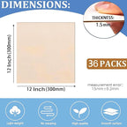 36 Pack Basswood Sheets for Crafts 12x12x1/16 Inch, 1.5mm Thick Unfinished - Image 2