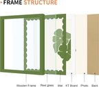 10x10 Picture Frame with Wavy Mat, Wooden Real Glass 10 x 10 Photo Frame - Image 5
