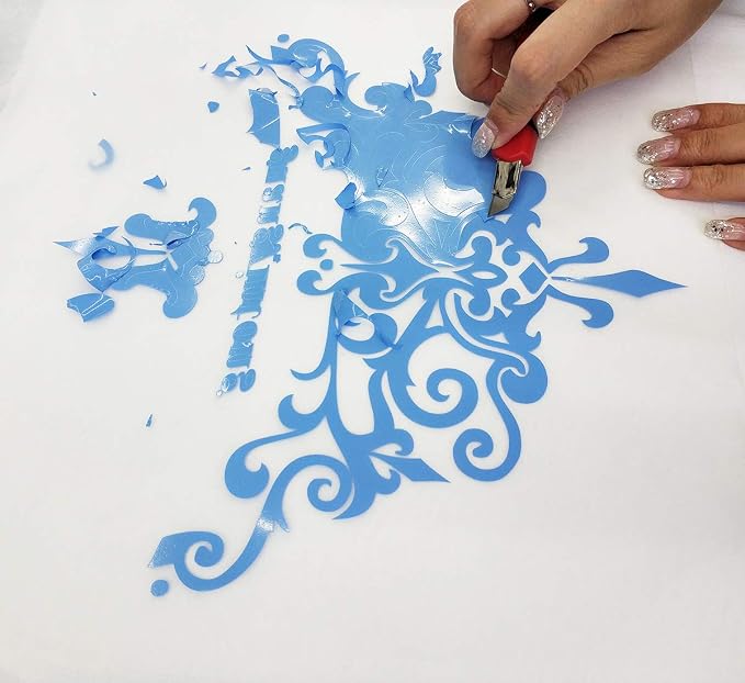 guangyintong Heat Transfer Vinyl Sky Blue HTV Rolls, Matte Surface PVC Vinyl - Image 5