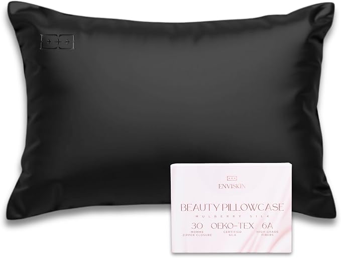 100% Mulberry Silk Pillowcase Infused by ENVISKIN
