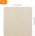 HOIGON 30 PCS Square Unfinished Wood Pieces, 6 x 6 Inch Blank Basswood Wooden - Image 2