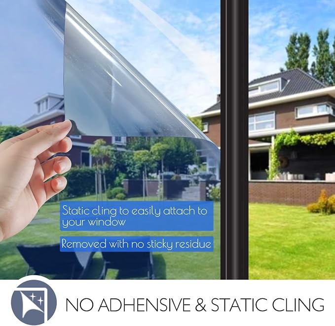 HIDBEA Window Film Daytime Privacy, Heat Control Sun Blocking Anti UV One Way - Image 5