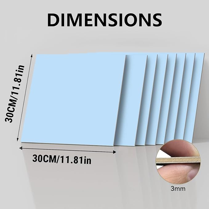 8 Pack Pre-Painted Colored Plywood Sheets, DIY Crafts, Ornaments & Models Making - Image 2