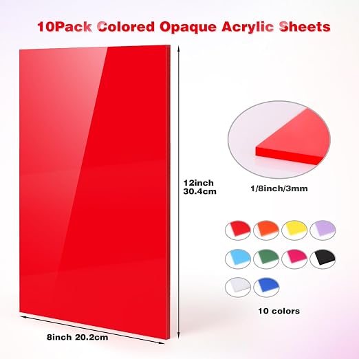 Adrattnay Acrylic Sheets 1/8 Thick, Opaque Colored Acrylic Panel - Image 2