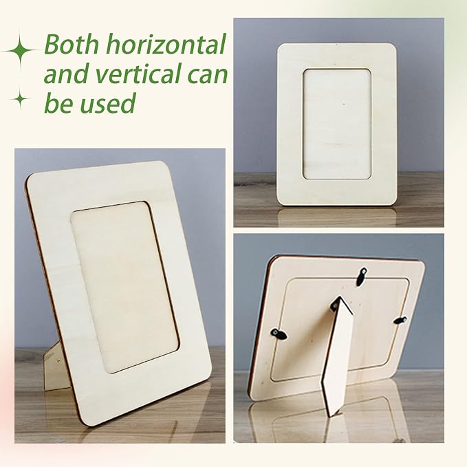 RYKOMO 6 PCS DIY Wooden Picture Frames Unfinished Solid Wood Photo Picture - Image 3