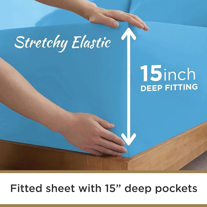 Microfiber 2 Twin XL Fitted Bottom Bed Sheets 1800 Ultra Soft and Comfy - Image 7