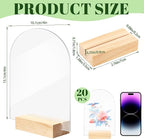 Bercoor 20 Pack 4x6 Inch Blank Clear Arch Acrylic Sign - Image 2