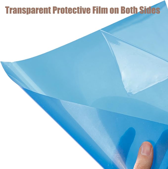 10-Pack A4 Colored PVC Flexible Plastic Sheets, 0.3mm Blue Transparent Film - Image 3