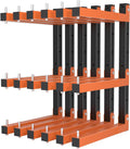 Lumber Storage Rack Wall-Mounted Lumber Racks Heavy Duty Wood Storage Rack with 9-Level Holds Up 1080 LB Sturdy Folding Garage Wood Organizer Orange Shelving Metal Shelf for Indoor & Outdoor- 6 Pack