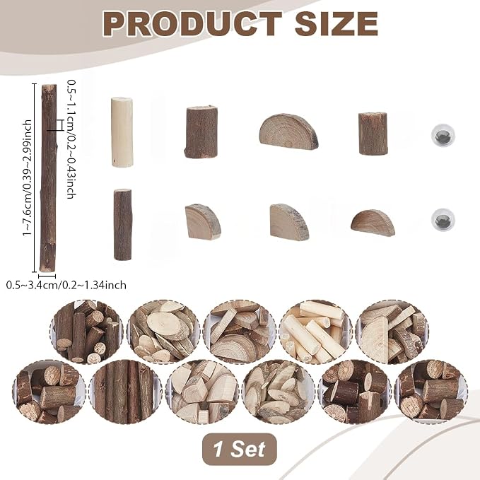 AHANDMAKER Wooden Unfinished Craft Kits DIY Wood Slices Kit Natural Wood Slices - Image 2