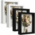 4 Pack 8x10Shadow Box Frame Set, Deep Wood Display Case by Unknown
