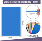 Innconee 20 Pcs 3mm Embroidery Foam EVA Foam Sheets - Image 2