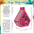 3D Diamond-Shaped Box Metal Cutting Dies Hollow Out Plant Box Die Cuts Carbon - Image 2