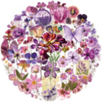 50PCS Transparent Flora Scrapbook Stickers, Flower-D | Vintage Aesthetic Flowers - Image 6