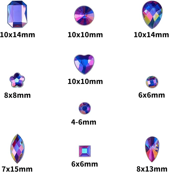 1200 Pcs AB Rhinestones for Bedazzling, Rainbow Effect Craft Gems for Crafting - Image 2