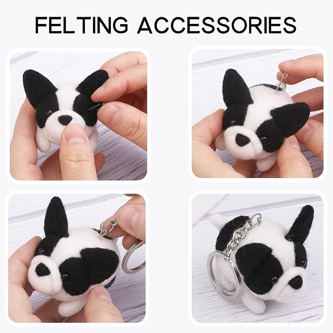 QMNNMA Needle Felting Kit for Beginners, French Bulldog Wool Felting Kit | - Image 4