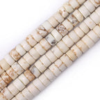 Natural Stone Heishi Beads for Necklace Making, 4mm x 2mm Small Flat Round by YUGDRUZY