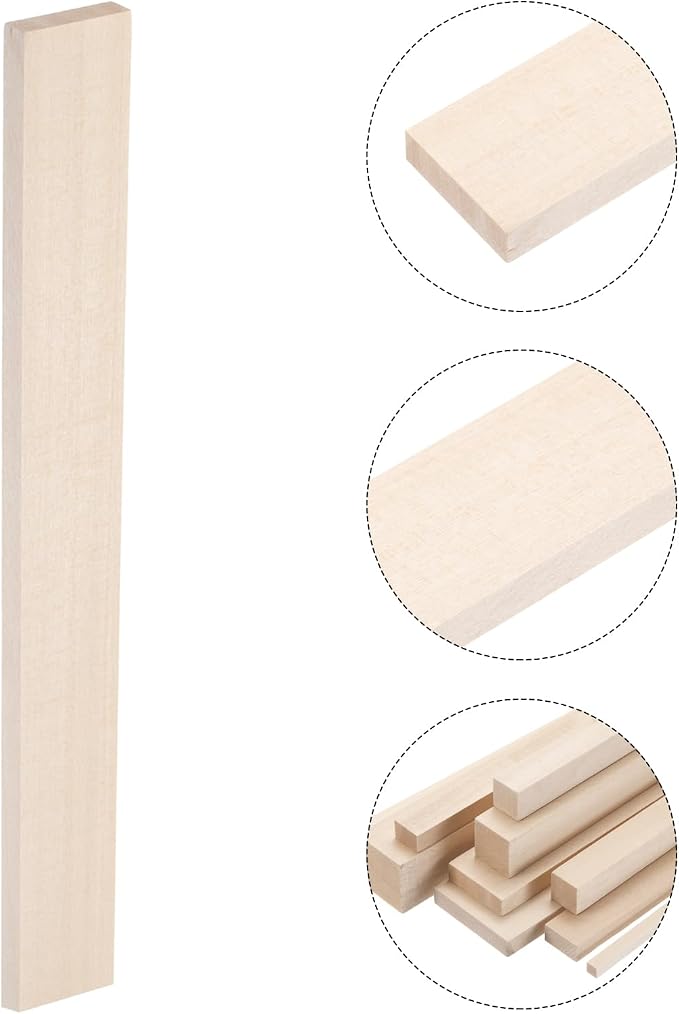MECCANIXITY 6pcs Wood Sticks, 3/8"x 1.4" x 12" Rectangle Wooden Cube Wood - Image 3