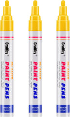 Yellow Paint Markers, 3 Pack Oil-Based Waterproof Quick Dry Permanent Paint Pen by Craiiby