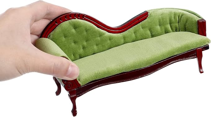 ABOOFAN 1:12 Scale Dollhouse Furniture, Victorian Miniature Couch - Image 3
