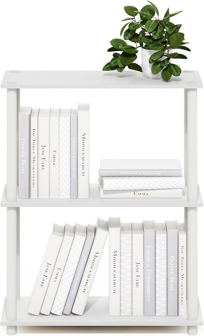 Furinno Turn-N-Tube Storage Shelves, 3-Tier Book Shelf, Corner Shelf, Toolless - Image 4