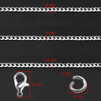Jishi 16ft Cuban Link Chain Roll 6mm Silver Stainless Steel Necklace Chains - Image 3