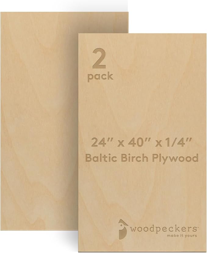 Baltic Birch Plywood 24 x 40 x 1/4 Inch- 6 mm Craft Wood, Stronger Than by Woodpeckers