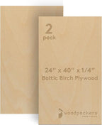Baltic Birch Plywood 24 x 40 x 1/4 Inch- 6 mm Craft Wood, Stronger Than by Woodpeckers