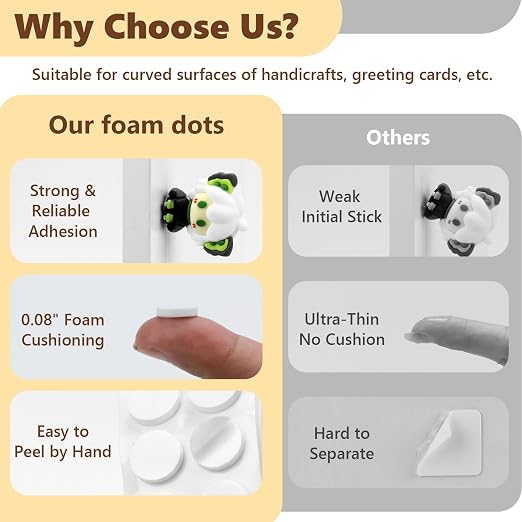 400 PCS 2mm Double Sided Foam Dots 0.4" Foam Round Dots 3D Foam Tape Craft - Image 4