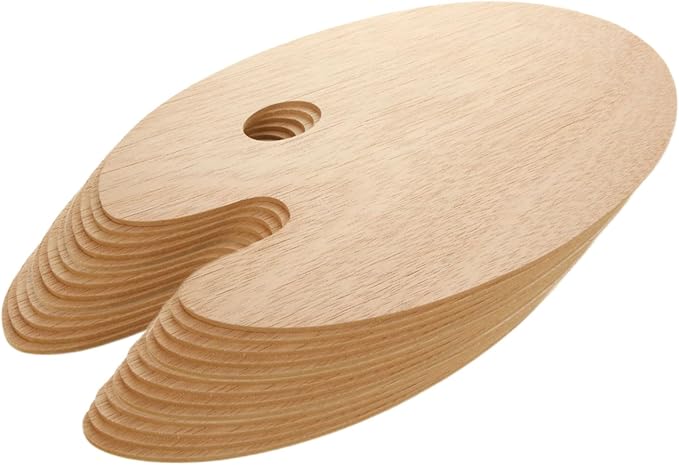 25 Pack Wood Painting Palette, Oil Wooden Paint Palette, Oval-Shaped Artist by LOYORTY