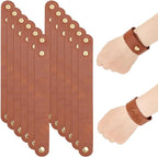OLYCRAFT 12pcs Adjustable Leather Bracelets 8.6x1 Inch Blank Genuine Leather by OLYCRAFT