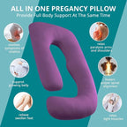 Sasttie Pregnancy Pillows for Sleeping, Jumbo U Shaped Cooling Full Body Pillow - Image 6