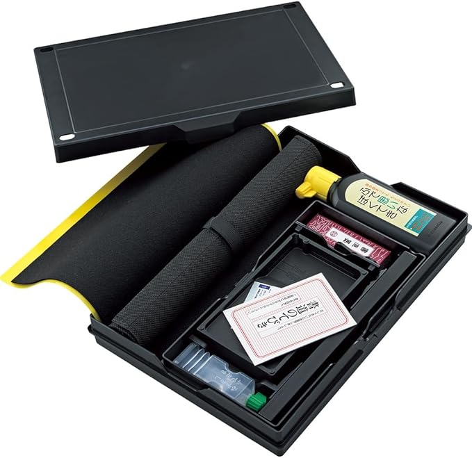 Kureteke Calligraphy Set, Japanese Supplies Kit, Brushes Sumi Ink stick and by Kuretake