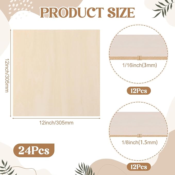 SiliFine 12x12 Inch 24 Pack Basswood Sheets - Image 2