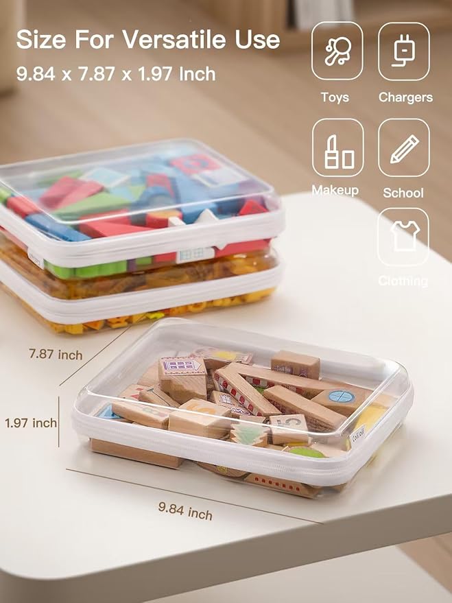 CoiiJoii 3PCS Large Clear Hard Shell Zippered Case, Diaper Bag Organizing - Image 2
