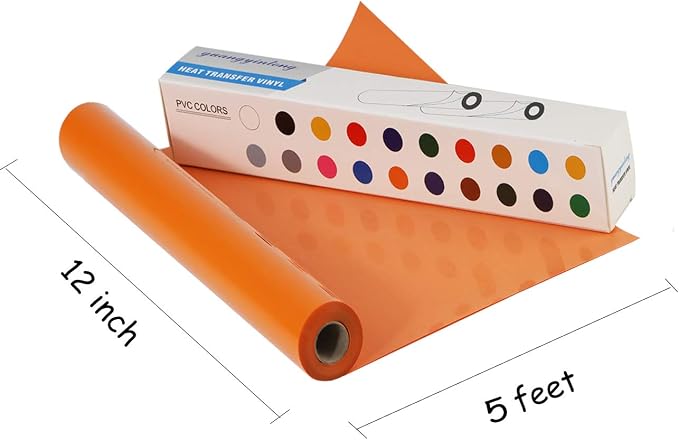 guangyintong Heat Transfer Vinyl Orange HTV Rolls, Glossy Surface HTV Vinyl - Image 2