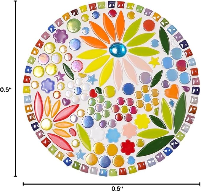 200g Ceramic Mosaic Tiles Pieces, Heart Star Oval Round Flower Shape Mosaics - Image 6