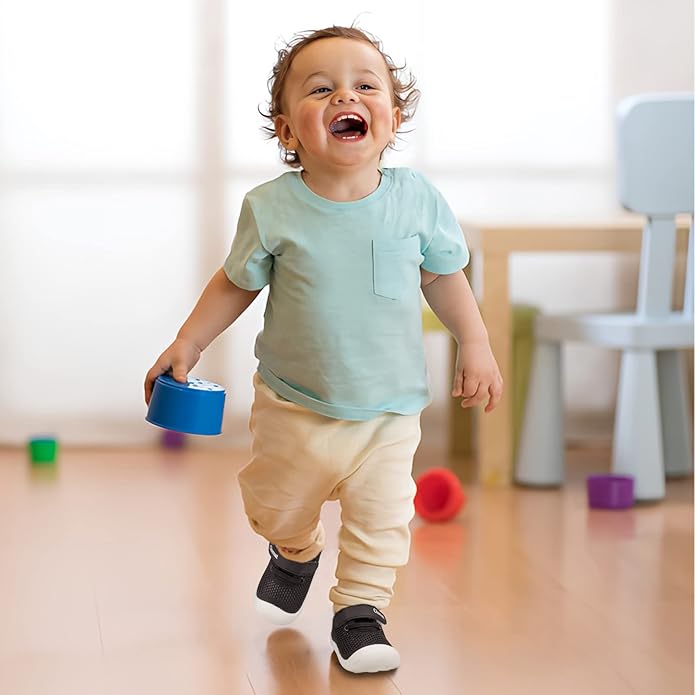 Baby Walking Shoes Toddler Girl Boy Soft Sole Breathable Cotton Canvas Shoes Infant Lightweight Non-Slip Safer Slip-on First Walkers Shoes Casual Tennis Wide Sneakers Rubber Soles Running Outdoor