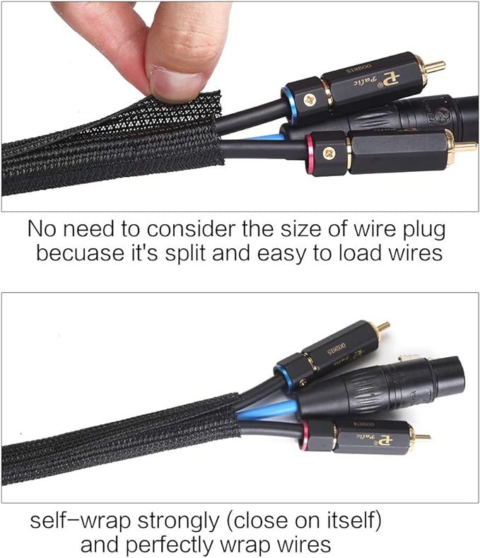 Alex Tech 10ft - 1 inch Cord Protector Wire Loom Tubing Cable Sleeve Split - Image 2
