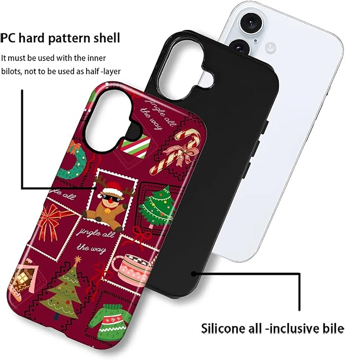 Case for iPhone 16, Scratch Resistant Hybrid Double Layer Hard Shell，Coquette - Image 2