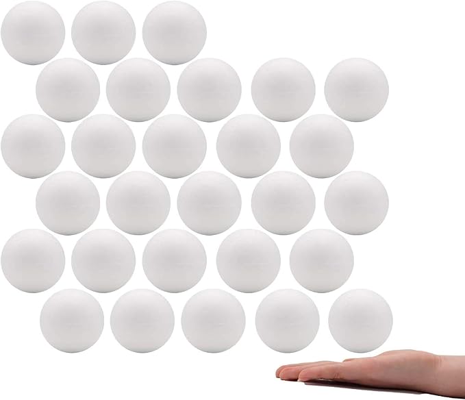 Crafare 2 Inch Craft Foam Balls 56 PCS Smooth White Polystyrene Foam Balls by Crafare
